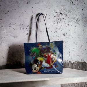 Walt Disney World Mickey Mouse 2007 Official Vinyl Tote Purse Zipper BAG Plastic